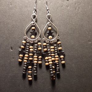 NEW PAIR Hand beaded chandelier earrings